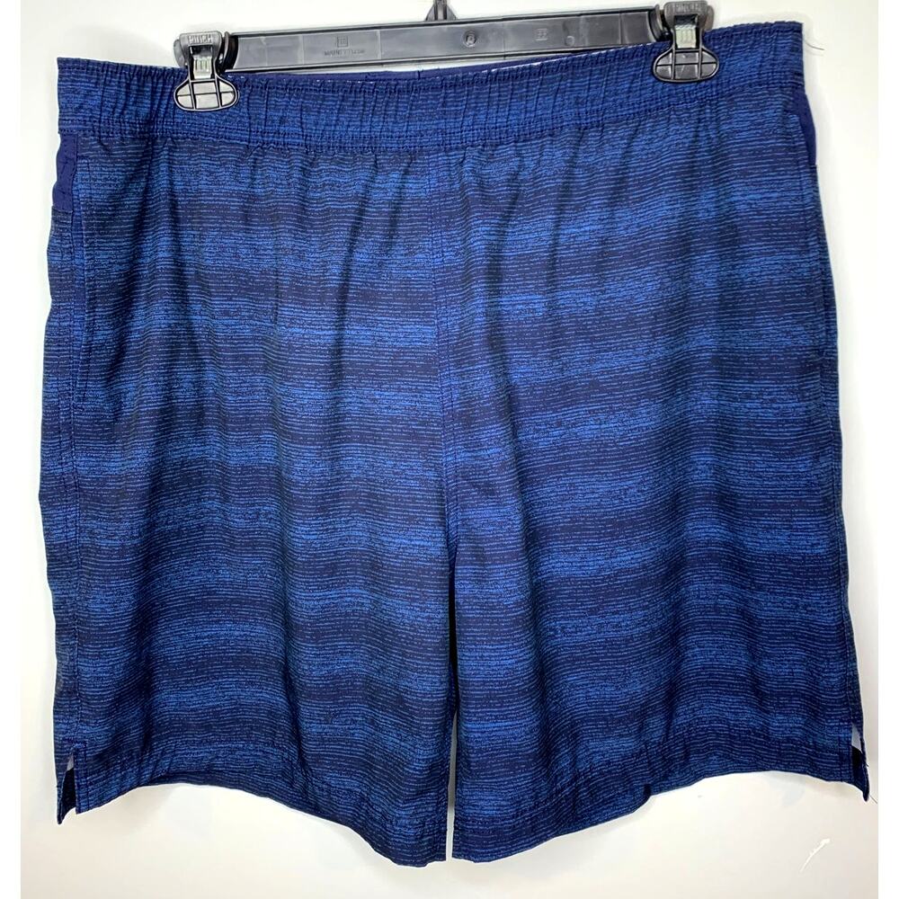 Speedo Men's XXL/TTG Navy Swimsuit Elastic Waist Back Zip Pocket